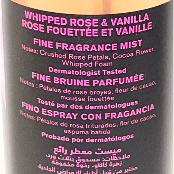 Bath & Body Works Whipped Rose & Vanilla Fine Fragrance Mist 8oz Discontinue New - Picture 3 of 3